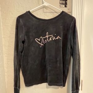 Victoria Secret Velvet Open Back Long Sleeve Shirt